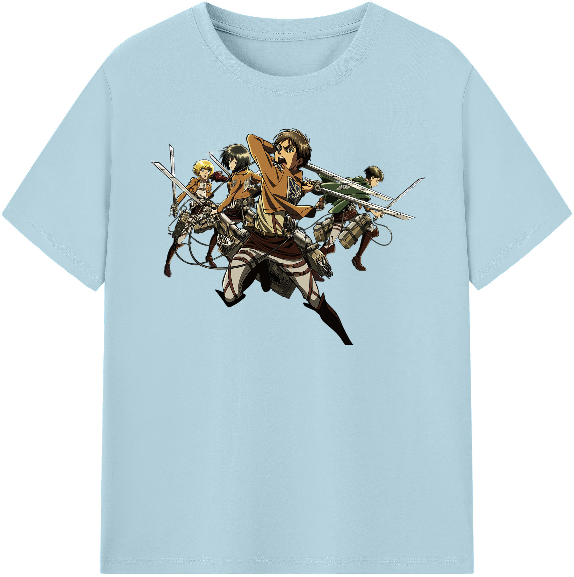 （画像用） 進撃の巨人 エレン･イェーガー Attack on Titan Eren Jäger 綿100％半袖Tシャツ（フロントプリント）